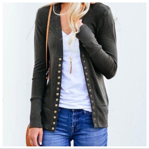 ShopEvelynne Jackets & Blazers - PERFECT CARDIGAN SNAP BUTTON CARDIGAN